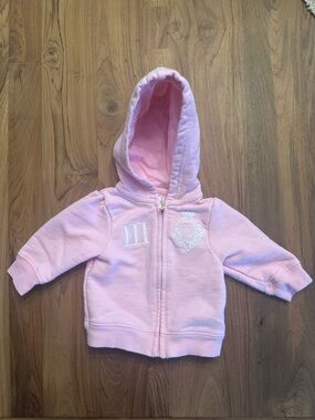 Ralph Lauren Pink Hooded Zip-Up Sweatshirt for Kids